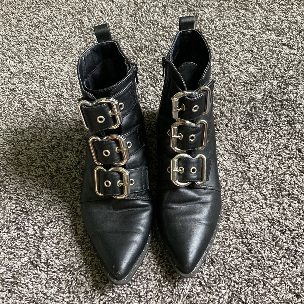 Black Buckle Booties